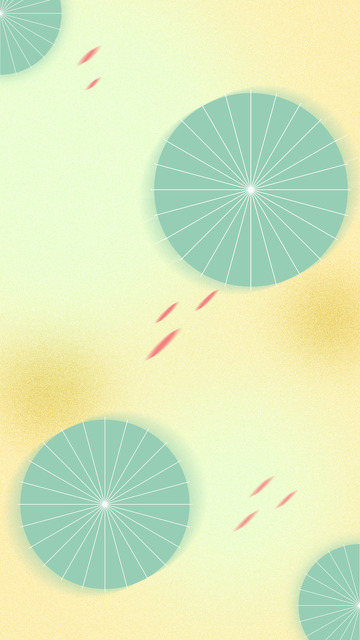 小清新文艺清明谷雨绿色黄色弥散油纸伞荷叶