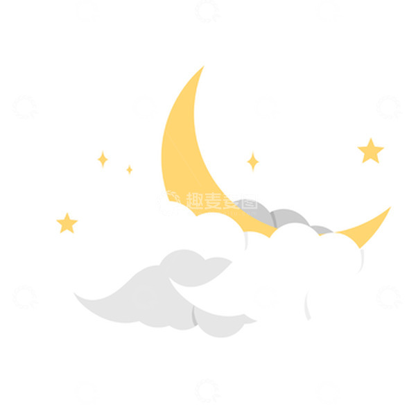 源文件下载【趣麦麦图】卡通月亮星星矢量元素