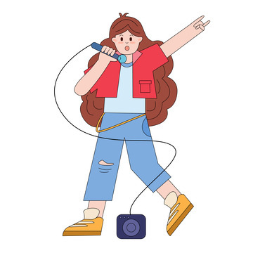 五四青年歌唱人物元素