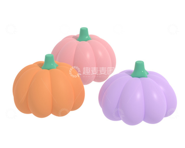 源文件下载【趣麦麦图】3d立体彩色南瓜丰收农田菜园卡通蔬菜