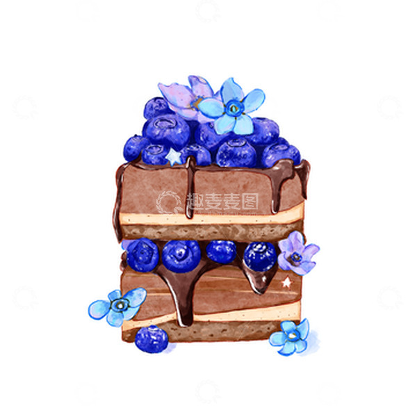 源文件下载【趣麦麦图】蛋糕蓝莓蛋糕巧克力蛋糕手绘蛋糕切块蛋糕