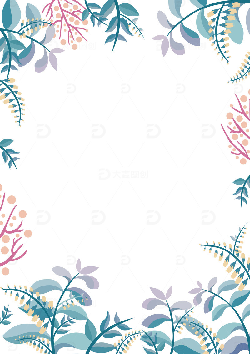 春天花卉叶子植物装饰背景