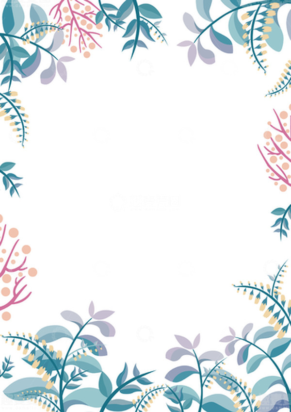 源文件下载【趣麦麦图】-春天花卉叶子植物装饰背景