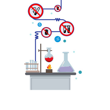 扁平矢量化学科学实验室安全