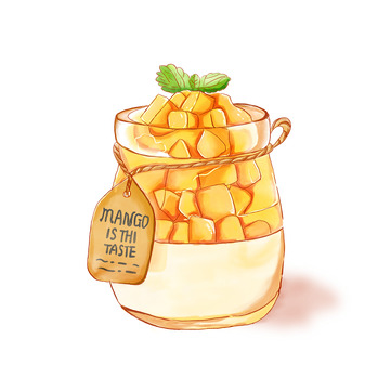 芒果布丁甜品美食下午茶甜品