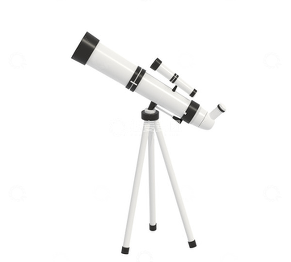 源文件下载【趣麦麦图】3D立体卡通天文双镜望远镜观星科研学习