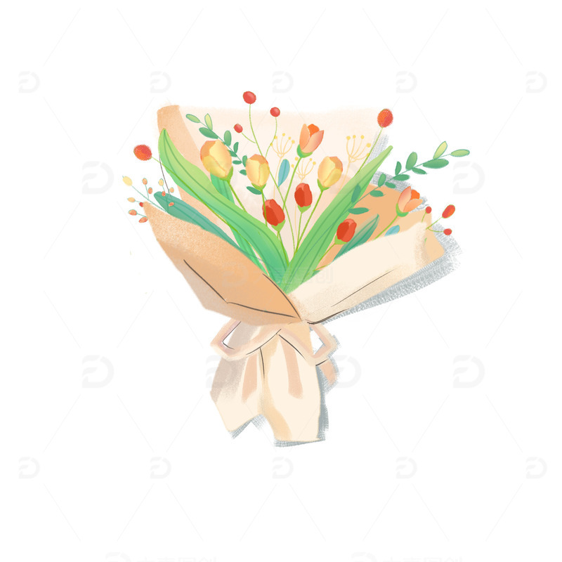 源文件下载【趣麦麦图】母亲节婚礼请帖鲜花小清新唯美治愈花束