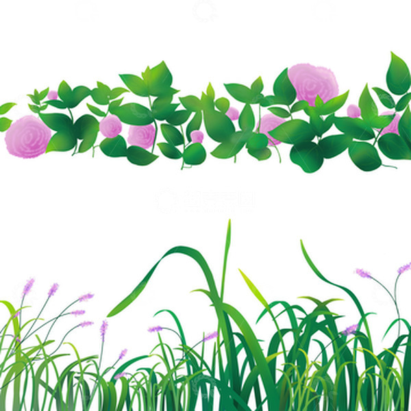 源文件下载【趣麦麦图】-春天草地花朵装饰边框