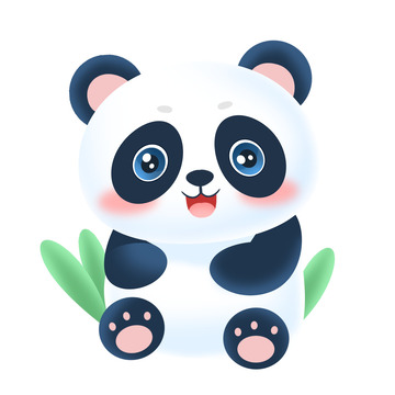 可爱卡通动物熊猫元素