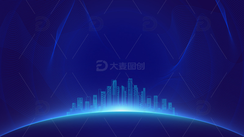 源文件下载【趣麦麦图】蓝色科技未来智能化城市