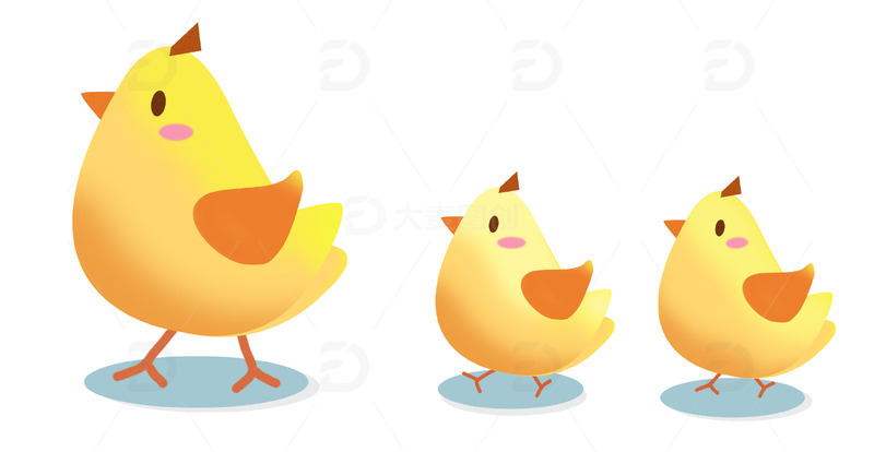 可爱卡通小胖鸡