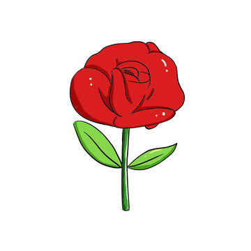 玫瑰花手绘玫瑰花卡通玫瑰花可爱玫瑰花