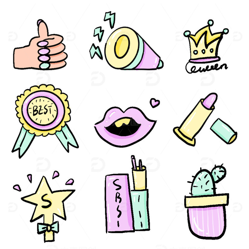 流行酷炫卡通贴纸