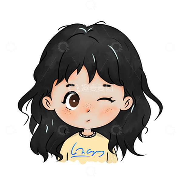 源文件下载【趣麦麦图】眨眼可爱女孩