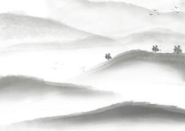 中国风水墨山