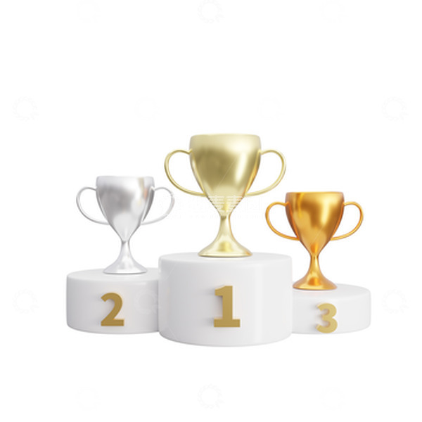 源文件下载【趣麦麦图】-3D领奖台颁奖奖杯亚运会体育运动会