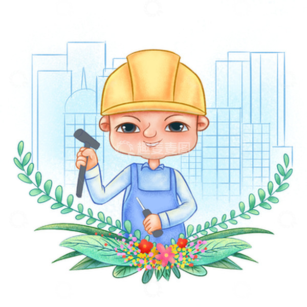 源文件下载【趣麦麦图】-光荣劳动者工人叔叔