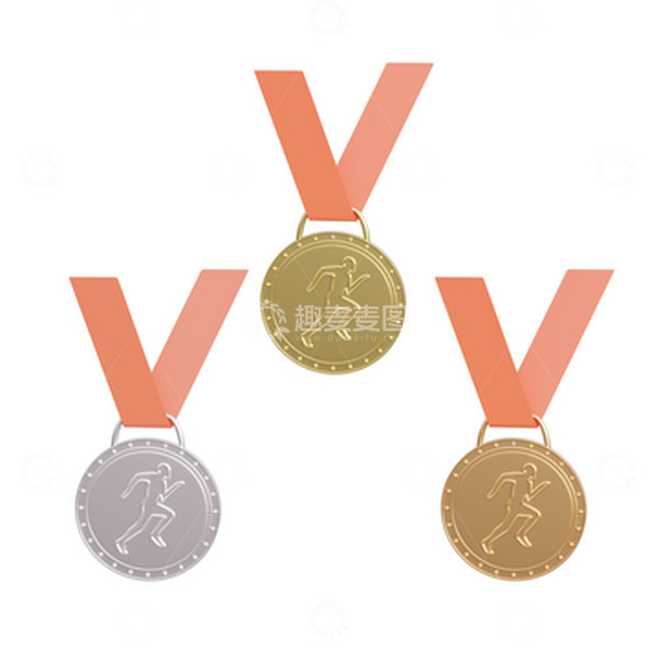 源文件下载【趣麦麦图】3D金银铜牌亚运会体育运动会装饰元素