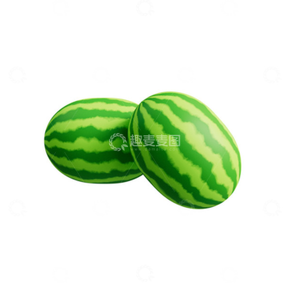 源文件下载【趣麦麦图】3D立体夏天的西瓜
