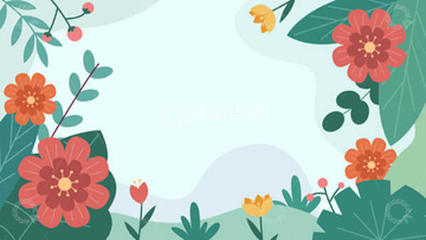 源文件下载【趣麦麦图】小清新绿植花边边框背景