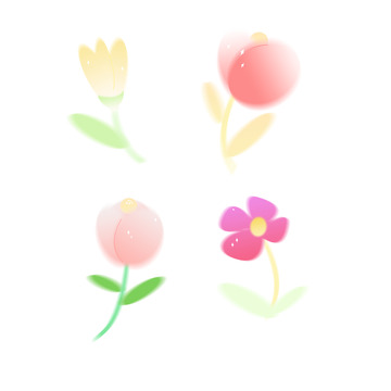 春天弥散渐变扁平风花朵郁金香母亲节海报