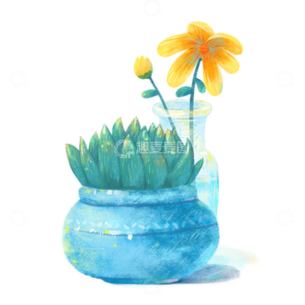 源文件下载【趣麦麦图】唯美的绿植盆栽