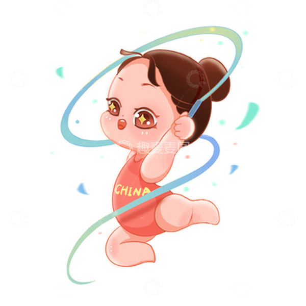 源文件下载【趣麦麦图】亚运会运动员体操体育竞技健身锻炼运动