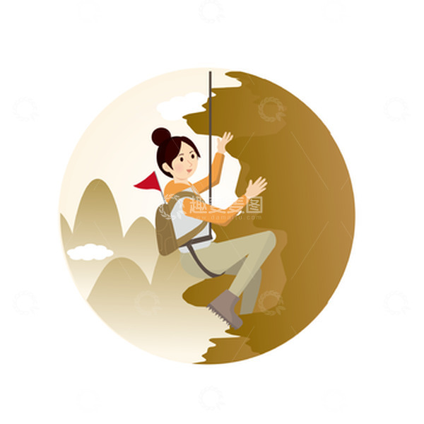 源文件下载【趣麦麦图】亚运会攀岩爬山运动员体育女孩