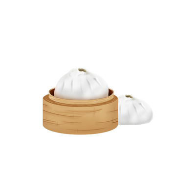 手绘食物包子早餐