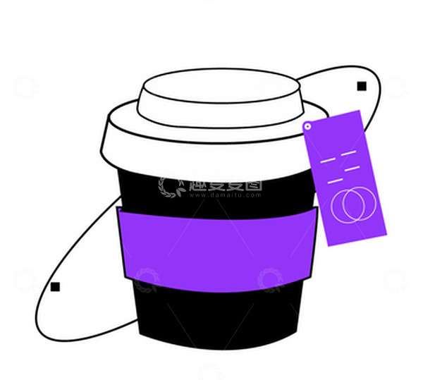 源文件下载【趣麦麦图】咖啡线性插画免扣