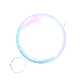圆形蓝色彩色漂浮气泡元素
