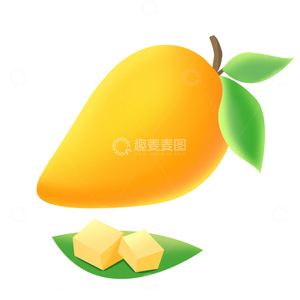 源文件下载【趣麦麦图】新鲜黄色大芒果元素