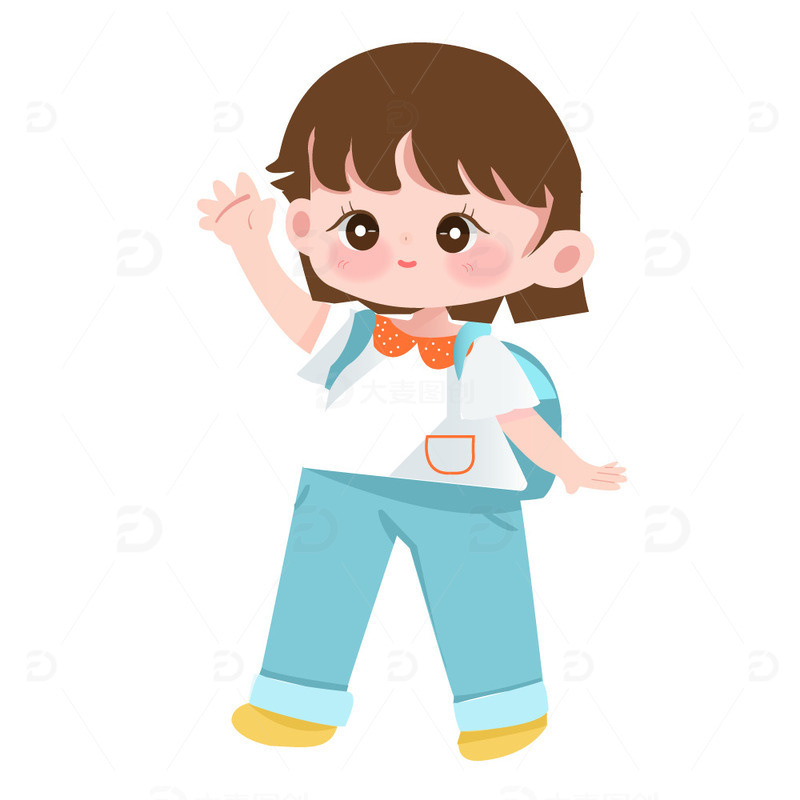 春游小女孩可爱踏春郊游