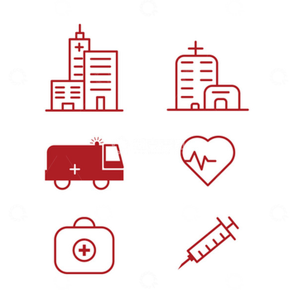 源文件下载【趣麦麦图】-矢量医疗救护车医院图标icon