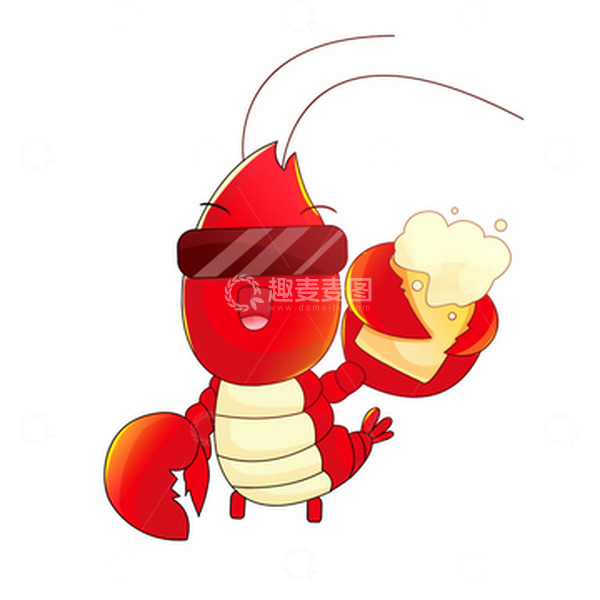 源文件下载【趣麦麦图】卡通国潮小龙虾png素材