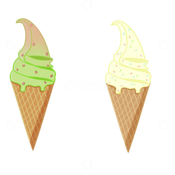 源文件下载【趣麦麦图】抹茶红豆加原味冰淇淋元素