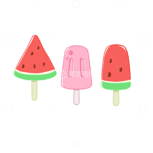 源文件下载【趣麦麦图】三个冰棍夏日元素