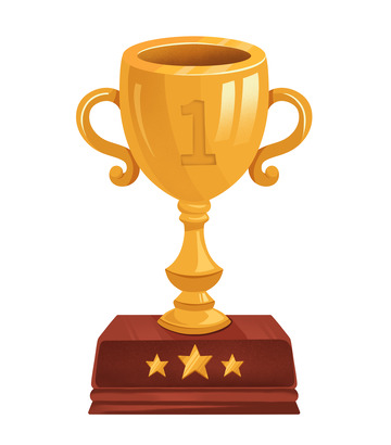 亚运会卡通手绘奖杯元素