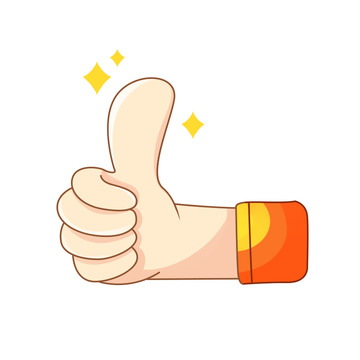 新媒体加油点赞手势元素