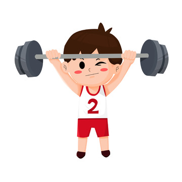 亚运会举重运动员卡通儿插