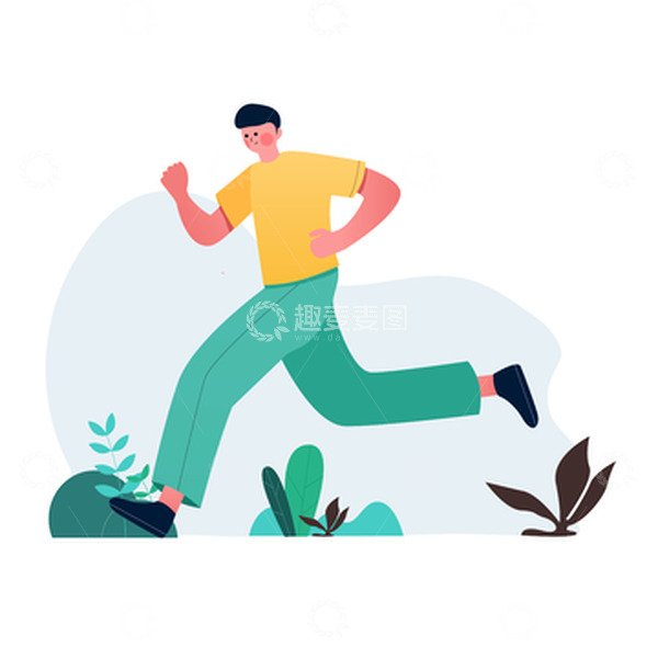 源文件下载【趣麦麦图】亚运会运动会跑步男生锻炼