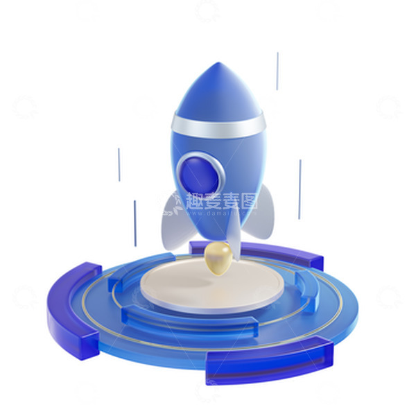 源文件下载【趣麦麦图】磨砂玻璃质感火箭5g加速网速立体图标