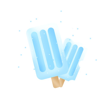 立夏夏天蓝色雪糕手绘矢量图
