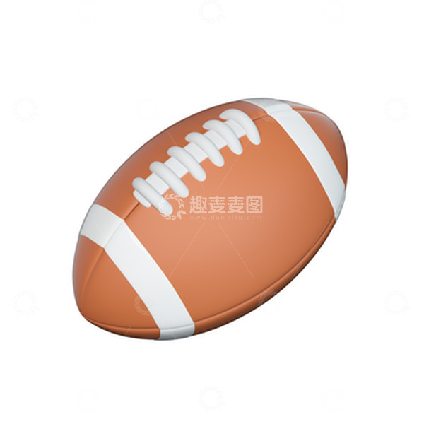 源文件下载【趣麦麦图】3D运动橄榄球C4D模型