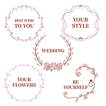 简约圆形花纹边框元素