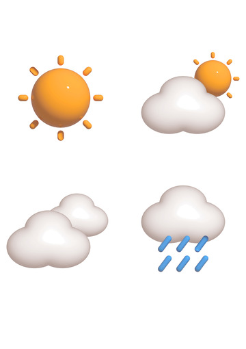 Ai膨胀3D立体气象图标