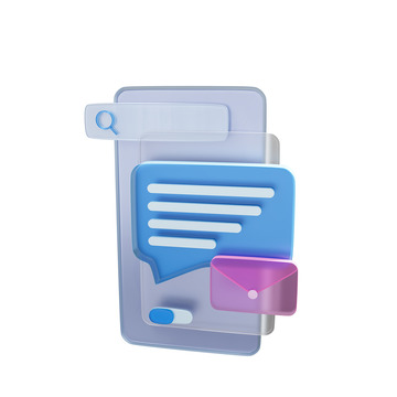 玻璃质感互联网通信通讯邮箱交互界面图标