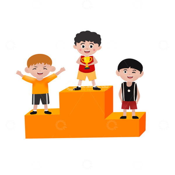 源文件下载【趣麦麦图】-亚运会比赛颁奖台奖杯颁奖礼手绘元素