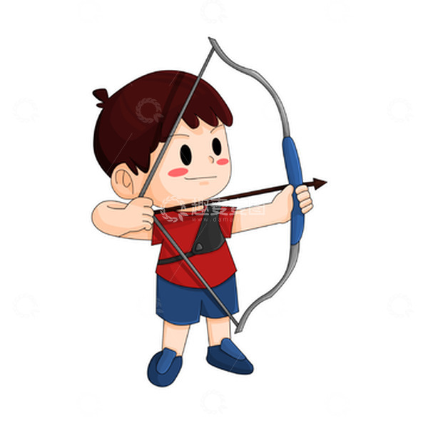 源文件下载【趣麦麦图】-亚运会射箭卡通运动员