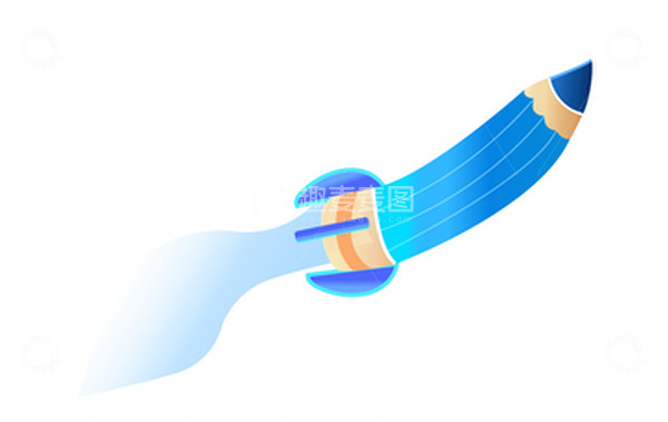 源文件下载【趣麦麦图】火箭笔创意扁平化云数据立体可爱天马行空